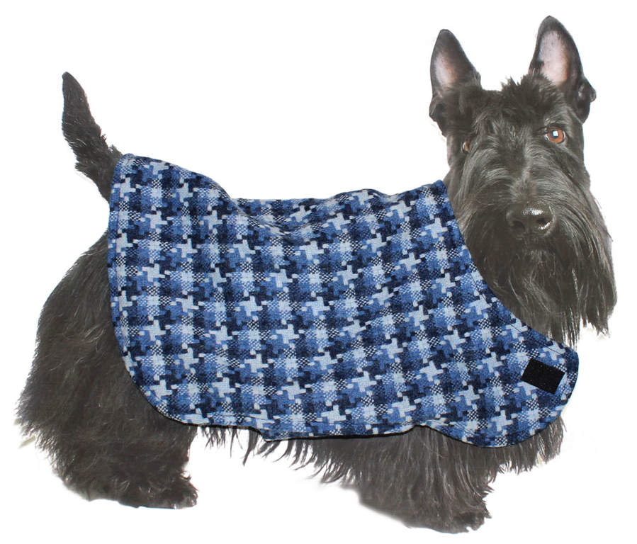 Perdie & Boo Blue Tweed Dog Jacket Small Dog Coats & Fleeces