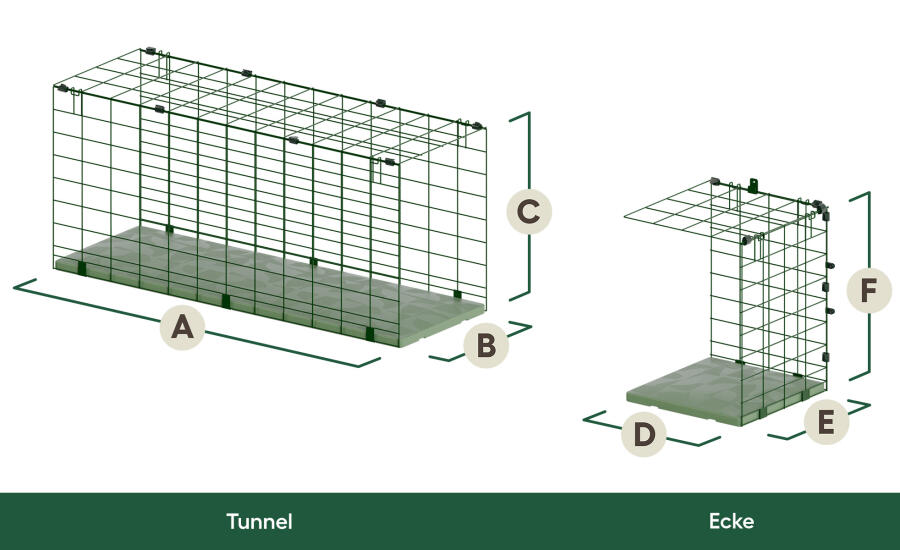 catio tunnel and corner dimensions