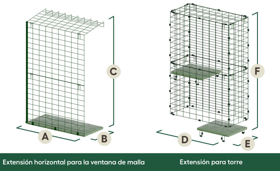 catio tunnel horizontal and tower dimensions