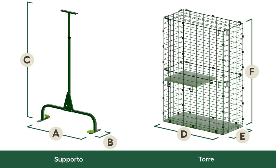 catio tunnel stand and tower dimensions