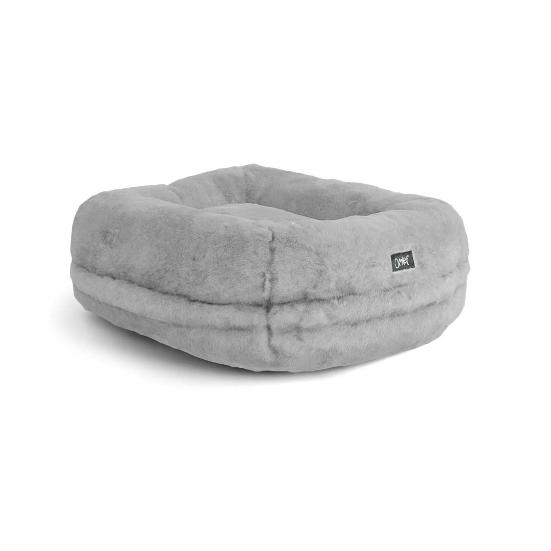 Write Review Maya Donut Cat Bed Pebble Grey Plush Cushion With write-review-maya-donut-cat-bed-pebble-grey-plush-cushion-with