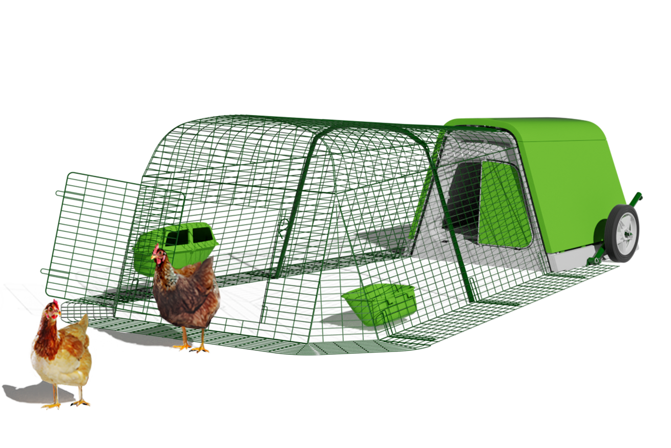 Eglu Go Chicken Coop with 2m Run and Wheels Package - Leaf Green
