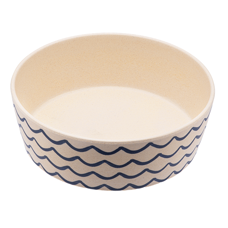 Beco Bamboo Bowl Ocean Waves Small Dog Bowls