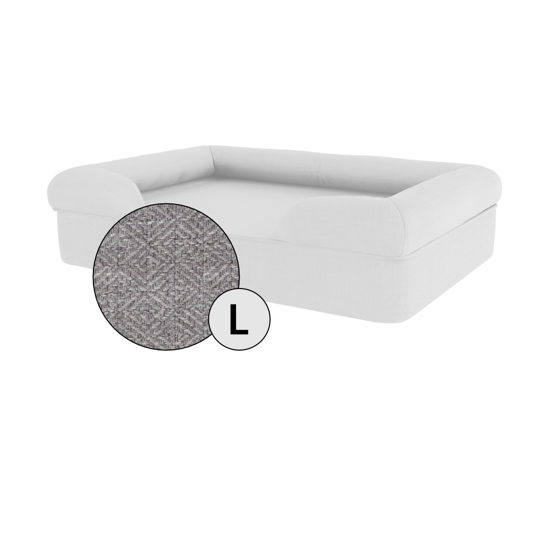 Write Review Bolster Dog Bed Cover Only Large Stone Grey Omlet