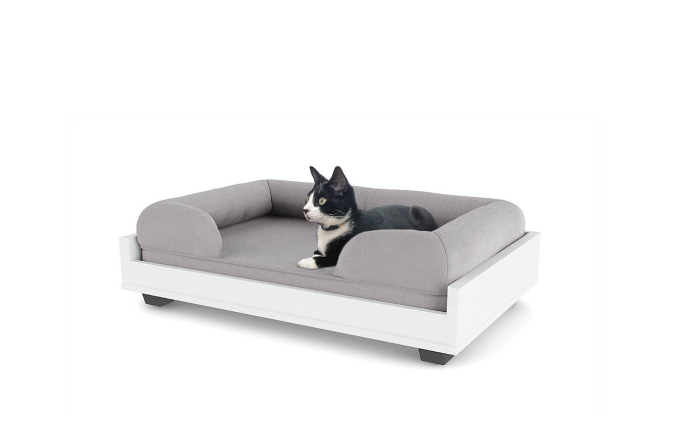 Maya Cat Sofa Frame Medium with Bolster Cat Bed Grey Maya Cat Sofa Bed