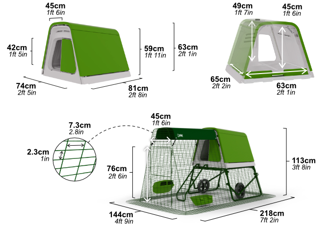 Dimensions of the Eglu Go UP