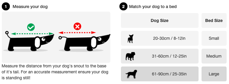 Dog bed size guide