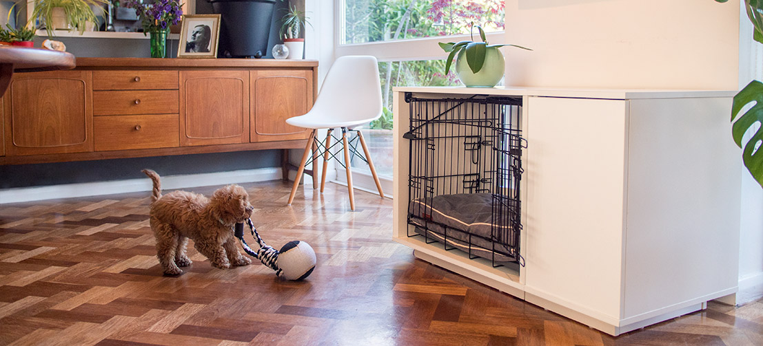 The Omlet Fido Nook is an elegantly designed piece of furniture for dogs and will look great in any room.