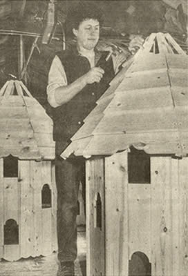 Old photo of Forsham bird house being built.