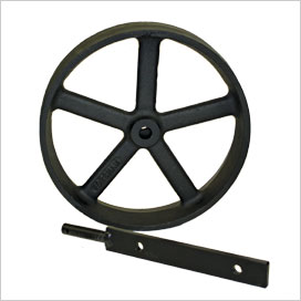 The optional cast iron wheels available with a Lenham chicken coop.