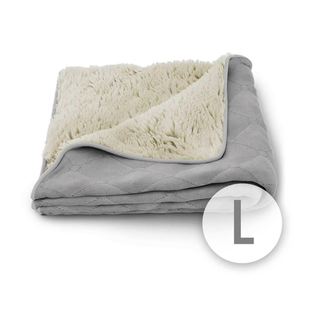 Super Soft Dog Blanket Large Grey and Cream Omlet