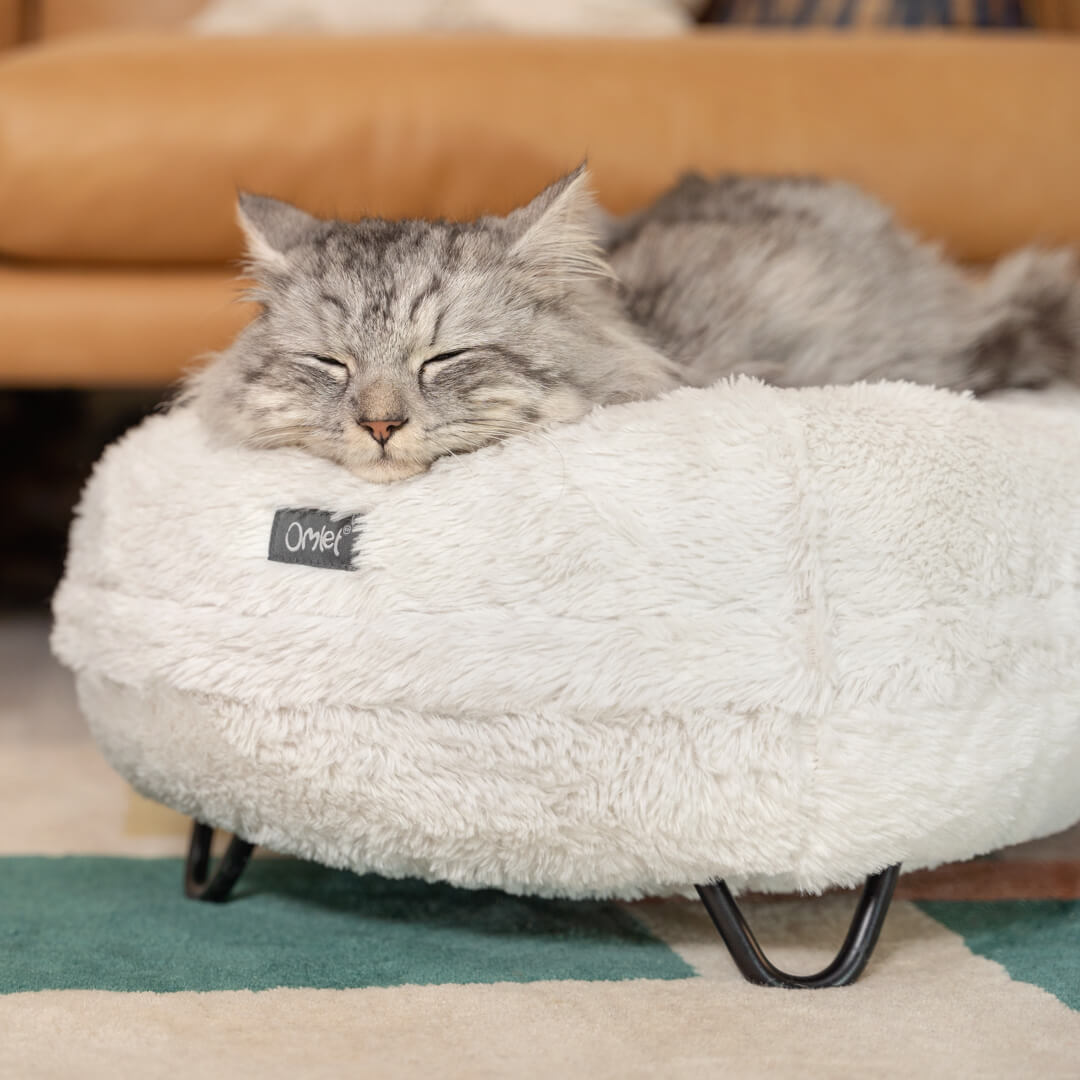 Maya® Donut Cat Bed with Black hairpin feet Omlet