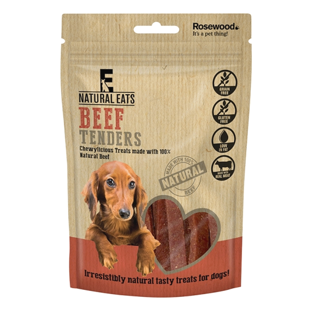 Natural Eats Dog Treats Beef Tender Strips 80g Dog Food Treats
